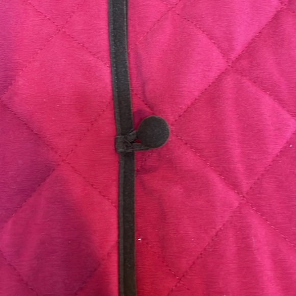 Mia Nola Medium Red Cranberry Jacket Coat cotton blend spandex Quilted - Picture 11 of 11